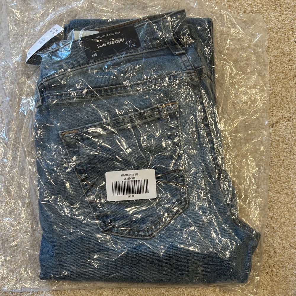 Hollister Women's Straight Leg Jeans - Blue